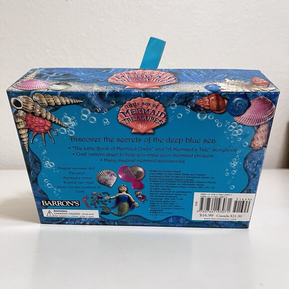 Barron's Little Box of Mermaid Treasures Treasure Chest Books Mermaid Doll Shell - Picture 8 of 16